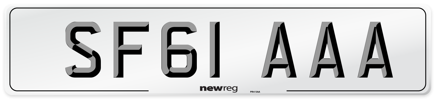 SF61 AAA Number Plate from New Reg